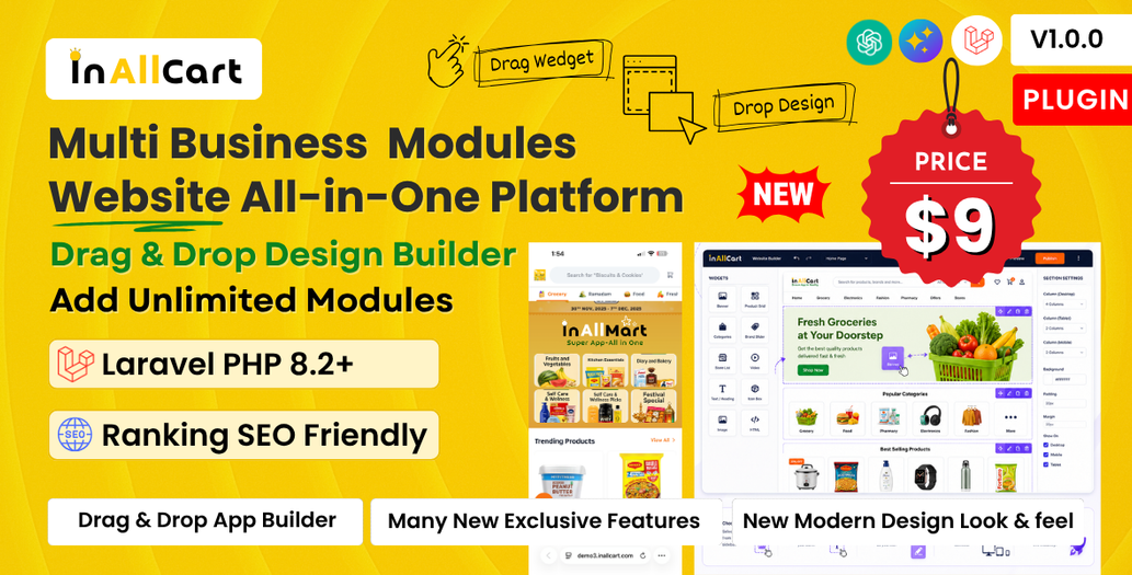 Website Builder Addon Plugin - InAllCart
